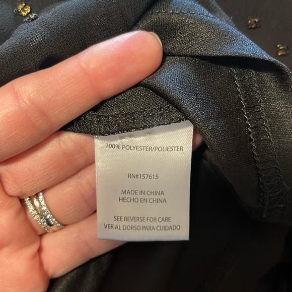 NWOT Nicole Miller Black Dress with gold polka dots - Picture 6 of 6